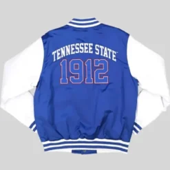 Royal and White Satin Tennessee State Baseball Full-Snap Jacket