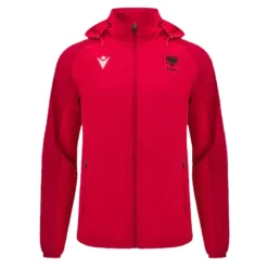 Albania National Team FSHF 2024-25 Training Raincoat Jacket Red and Black