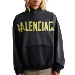 Balenciaga Tape Oversized Black Hoodie