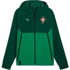 Cristiano Ronaldo June 04 2025 UEFA Nations League Semifinal Germany Portugal Munich Team Crest Green Puma Hooded Track Jacket