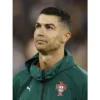 Cristiano Ronaldo 2025 UEFA Nations League Semifinal Germany Portugal Munich Team Crest Green Puma Hooded Track Jacket