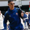 Cristiano Ronaldo UEFA Nations League 2025 Portugal Puma Logo Team Dark Blue Full-Zip Track Jacket