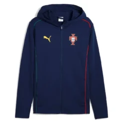 Cristiano Ronaldo UEFA Nations League 2025 Portugal Puma Logo Team Dark Blue Track Jacket