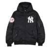 NY Yankees Historic L-2B Black Hooded Bomber Jacket