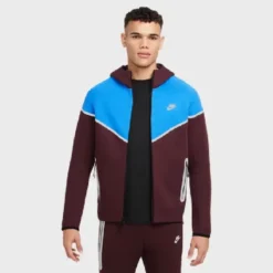 Nike Tech Windrunner Blue and Burgundy Reflective Jacket