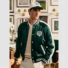 Polo RalphLauren x Wimbledon Green Satin Bomber Jacket