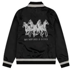 Mumford and Sons Bomber Black Jacket