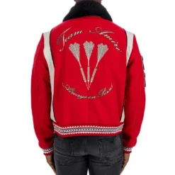 Amiri Red Bomber Varsity Jacket