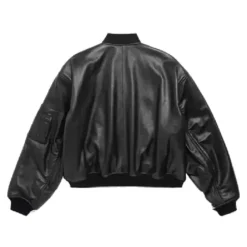 Balenciaga x Automobili Lamborghini Oversized Leather Bomber Black Jacket