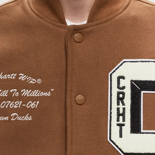 Brown Carhartt WIP Ducks Varsity Jacket Carhartt WIP Ducks Bomber Jacket Brown
