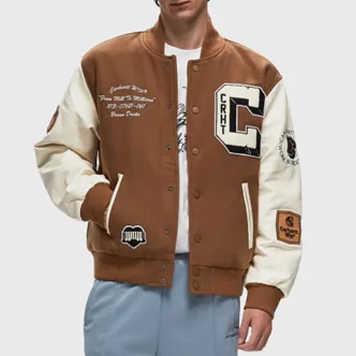 Carhartt WIP Brown Ducks Varsity Bomber Jacket Carhartt WIP Brown Ducks Bomber Jacket