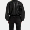 Henne Mara Bomber Leather Jacket Black