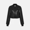 Henne Mara Bomber Leather Jacket Black