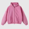 Inflation Washed Distressed Pink Fleece Hoodie
