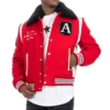 Amiri Mens Red Varsity Bomber Jacket