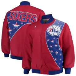Mitchell & Ness Philadelphia 76ers Warm-Up Red Jacket