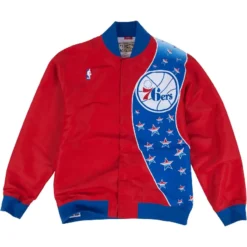 Mitchell and Ness Philadelphia 76ers Warm-Up Red Jacket