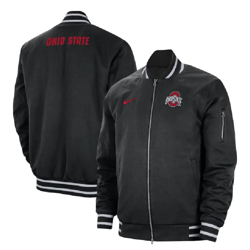 Nike Ohio State Buckeyes Bomber Jacket Black Nike Ohio State Buckeyes Black Bomber Jacket