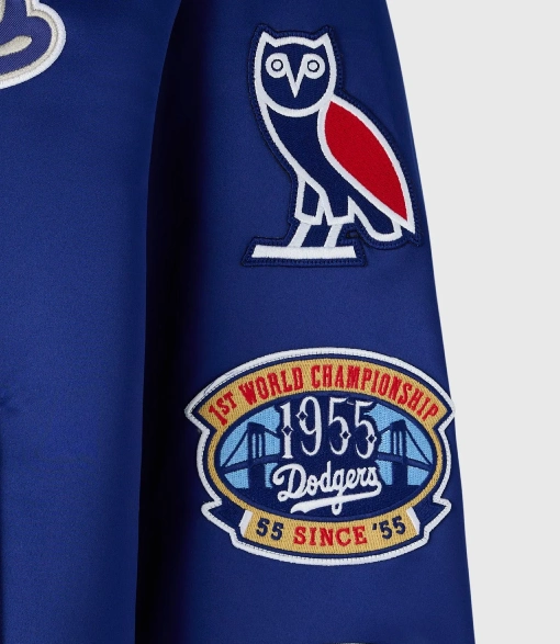 OVO x New Era MLB Dodgers Varsity Jacket OVO x New Era MLB Dodgers Varsity Jacket Blue
