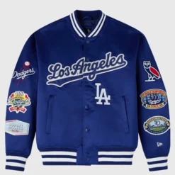 OVO x New Era x MLB Dodgers Varsity Jacket Blue