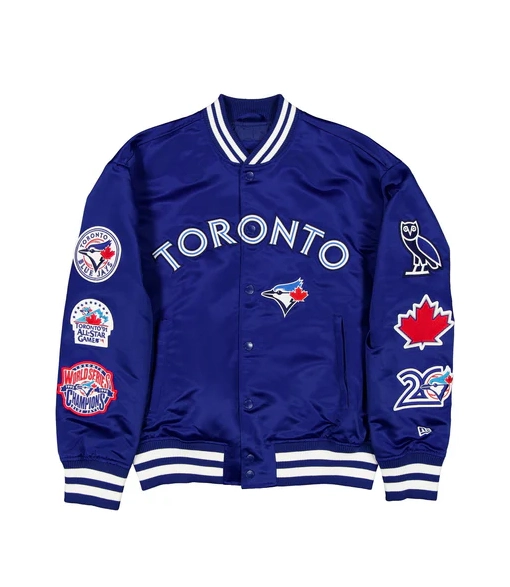 OVO x New Era x MLB Toronto Blue Jays Varsity Jacket OVO x New Era MLB Toronto Varsity Jacket