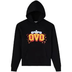OVO x UFC Flame Logo Hoodie Black