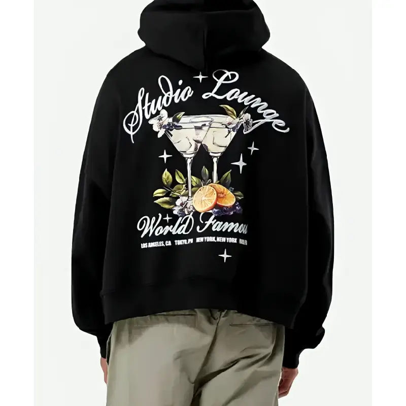 Pacsun Studio Lounge Cropped Pullover Black Hoodie Pacsun Studio Lounge Cropped Pullover Fleece Black Hoodie