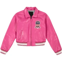 Pink Avirex Leather Womens Jacket