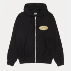 Stussy x Our Legacy Work Shop Oval Zip Hoodie Black