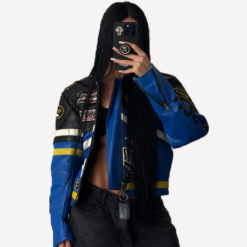 Blue Vanson Leather Motorcycle Jacket