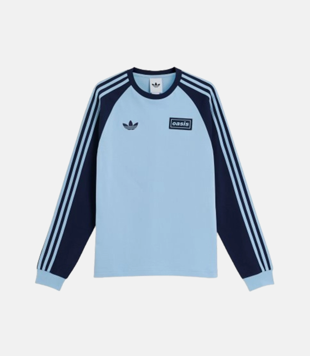 Adidas x Oasis Tour 3-Stripes Long Blue Sleeves T-Shirt Adidas x Oasis Tour 3-Stripes Long Sleeves T-Shirt Blue