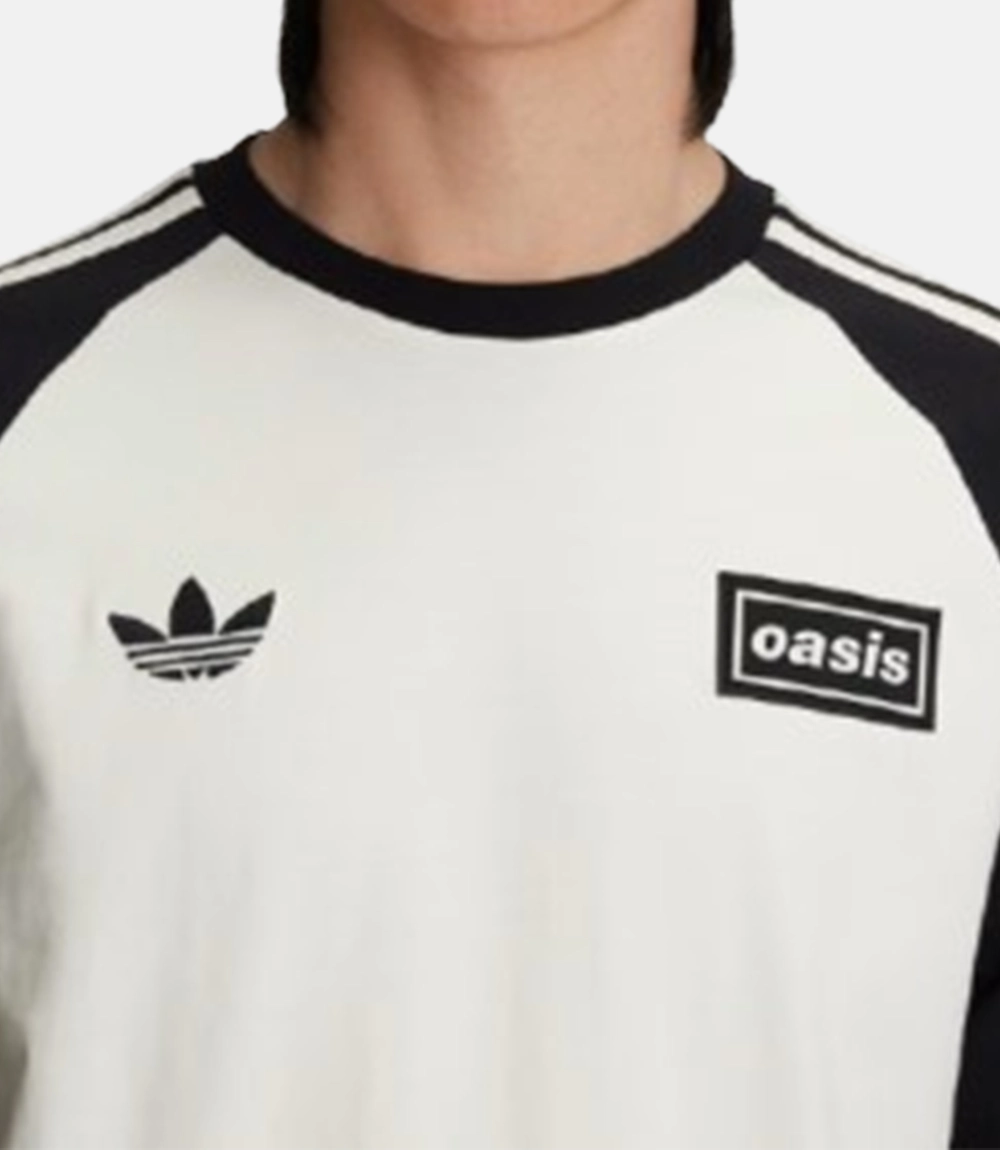 Adidas x Oasis Tour 3-Stripes Long Cream Sleeves T-Shirt Adidas x Oasis Tour 3-Stripes Long Sleeves T-Cream Shirt