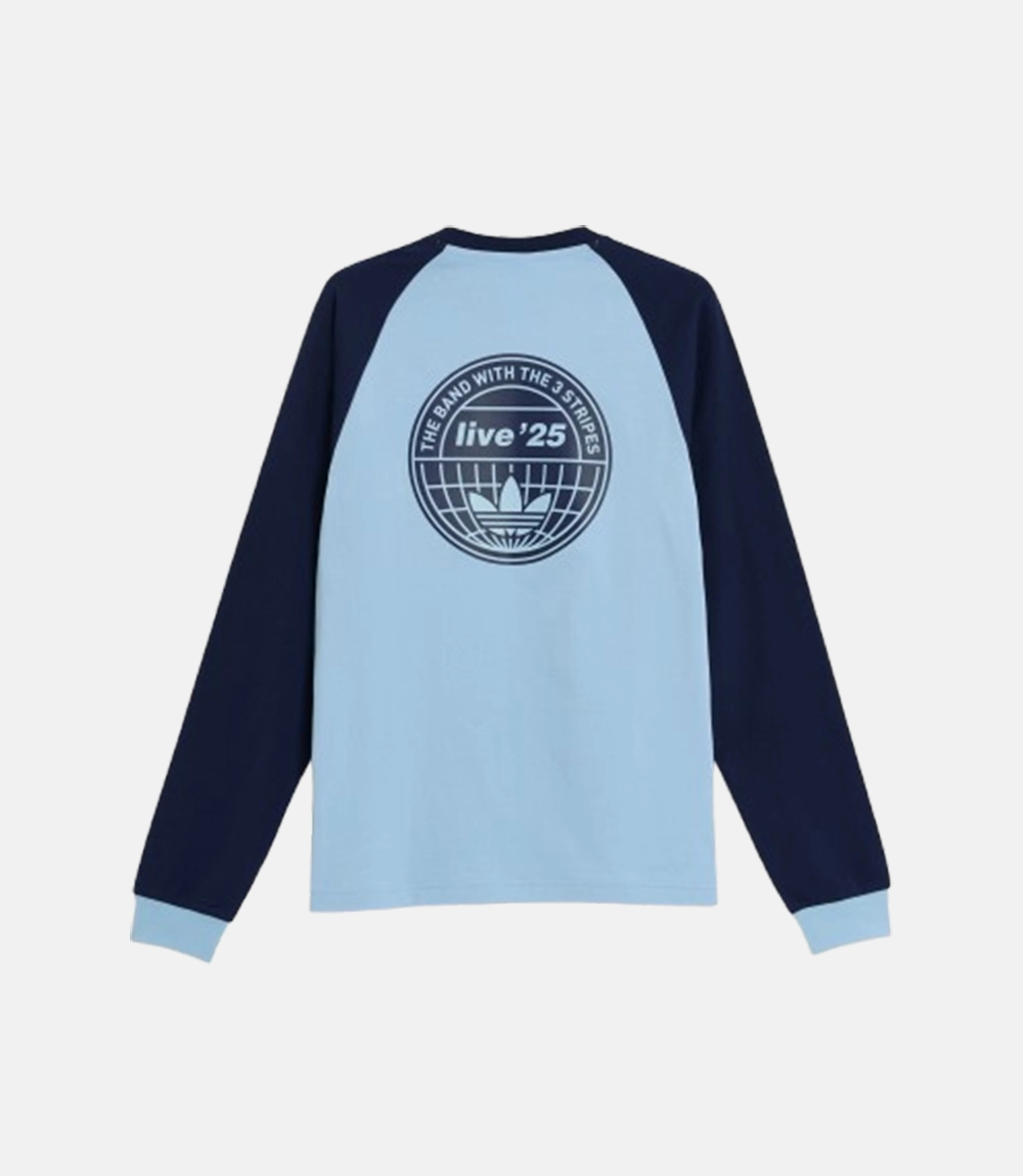 Adidas x Oasis Tour 3-Stripes Long Sleeves T-Shirt Blue Adidas x Oasis Tour 3-Stripes Long Sleeves Blue T-Shirt