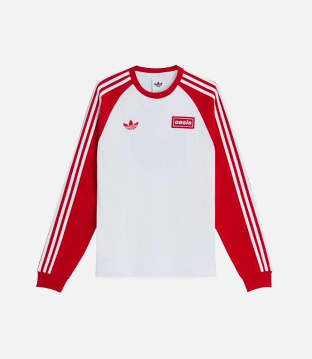 Adidas x Oasis Tour 3-Stripes Long Sleeves T-Shirt White Adidas x Oasis Tour 3-Stripes Long Sleeves White T-Shirt