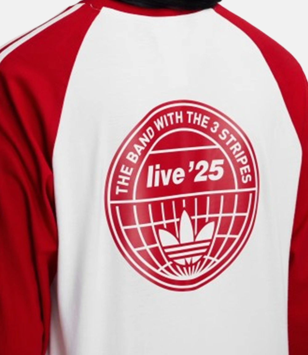 Adidas x Oasis Tour 3-Stripes Long Sleeves White T-Shirt Adidas x Oasis Tour 3-Stripes Long White Sleeves T-Shirt