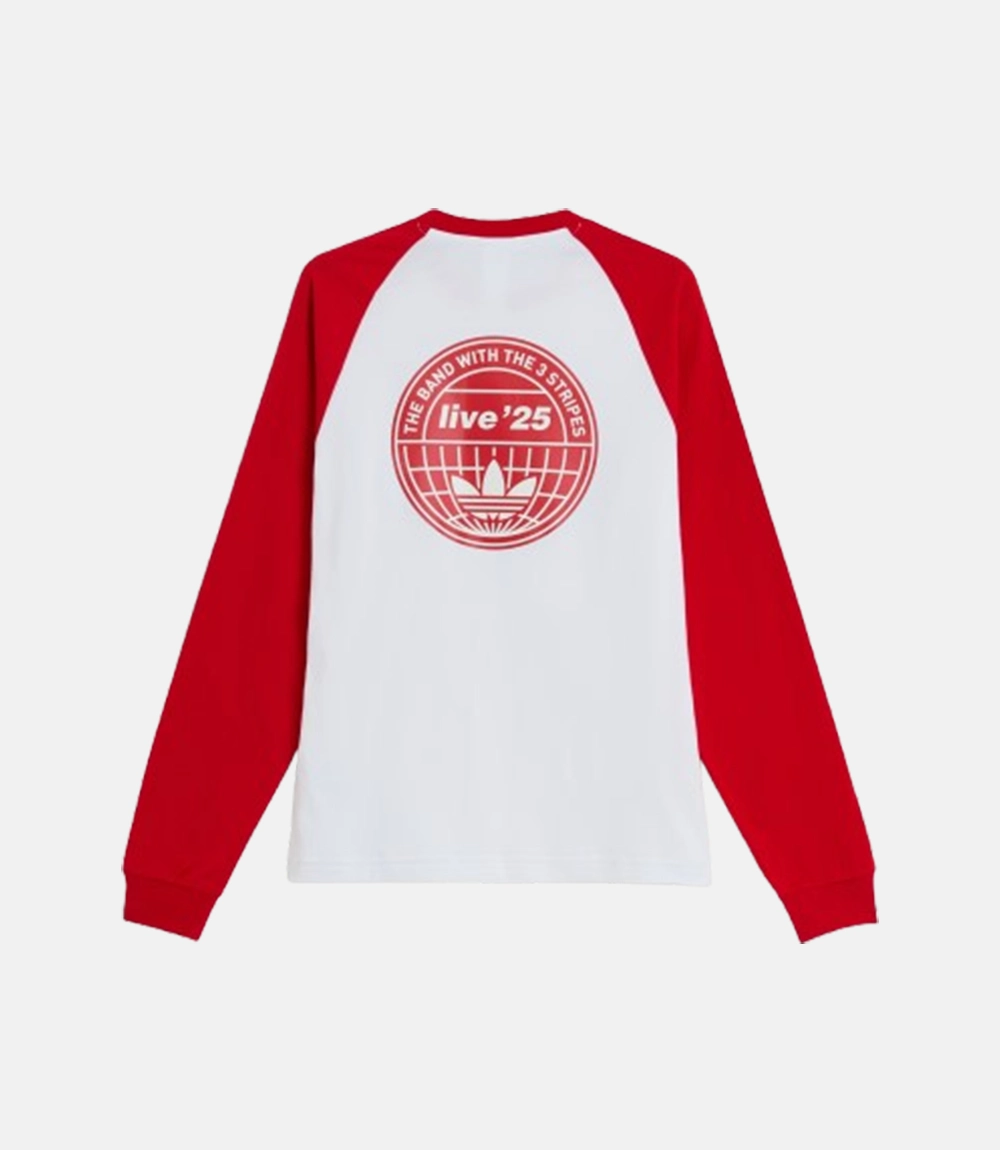 Adidas x Oasis Tour 3-Stripes Long White Sleeves T-Shirt Adidas x Oasis Tour 3-Stripes Long Sleeves T-Shirt White