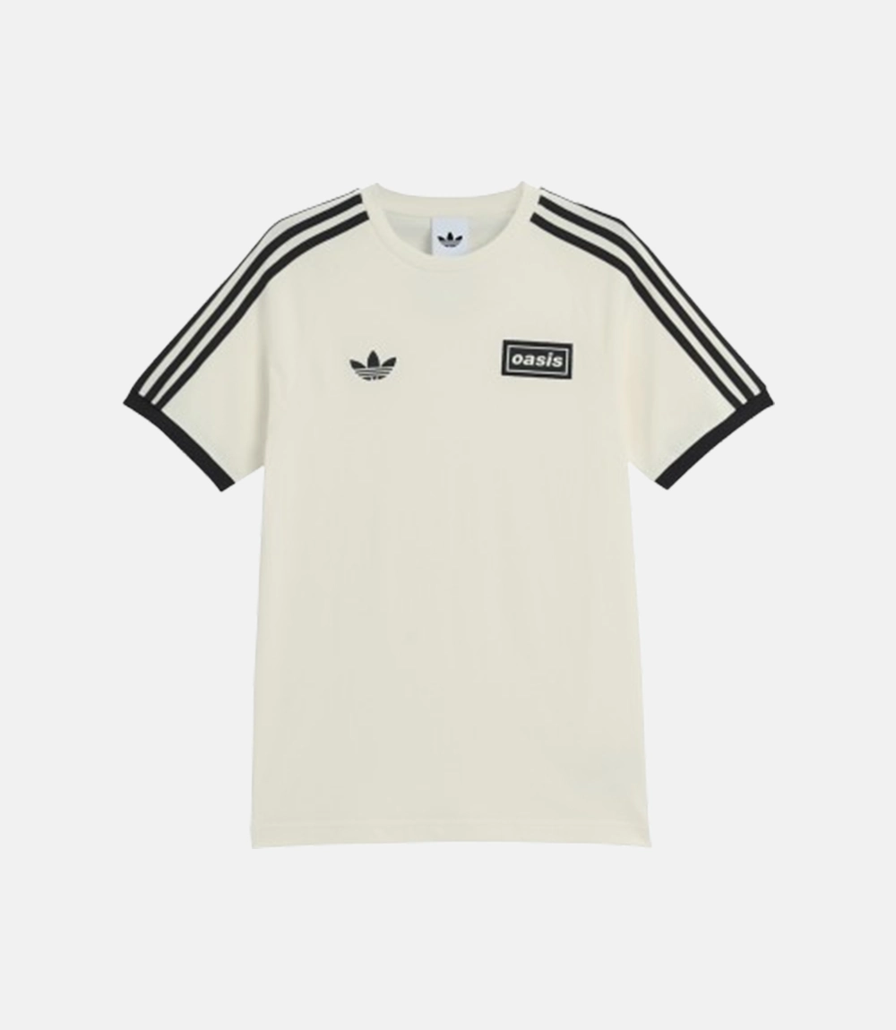 Adidas x Oasis Tour 3-Stripes T-Shirt Cream Adidas x Oasis Tour 3-Stripes T-Cream Shirt