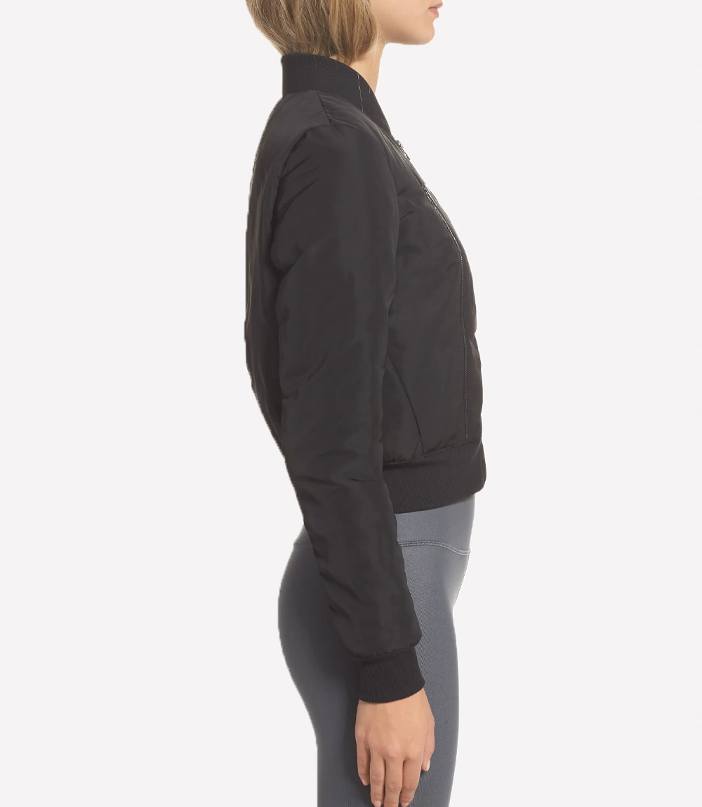 Alo Yoga Black Bomber Jacket New Alo Yoga Black Off-Duty Bomber Jacket