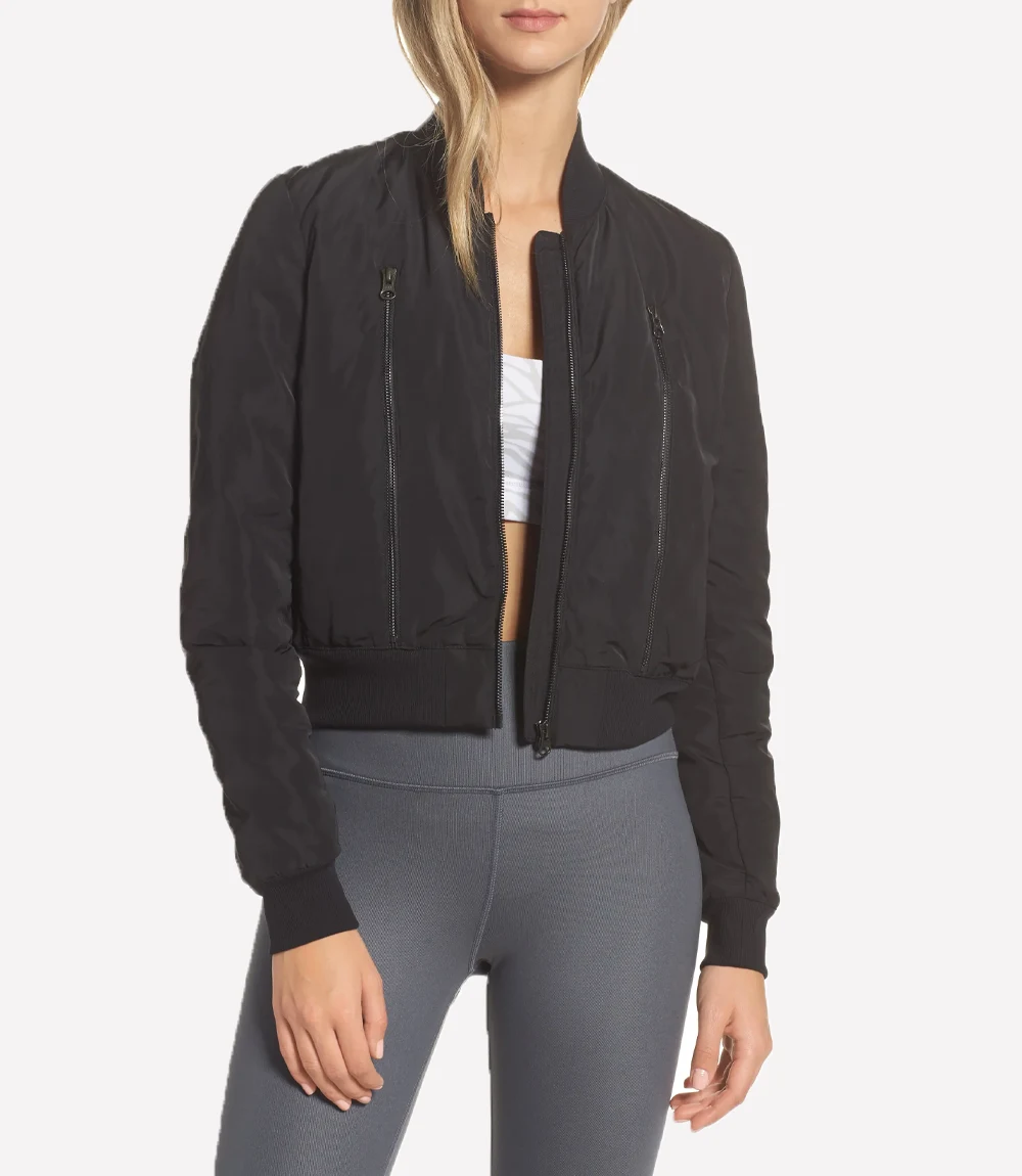Alo Yoga Off-Duty Black Bomber Jacket Alo Yoga Off-Duty Bomber Jacket