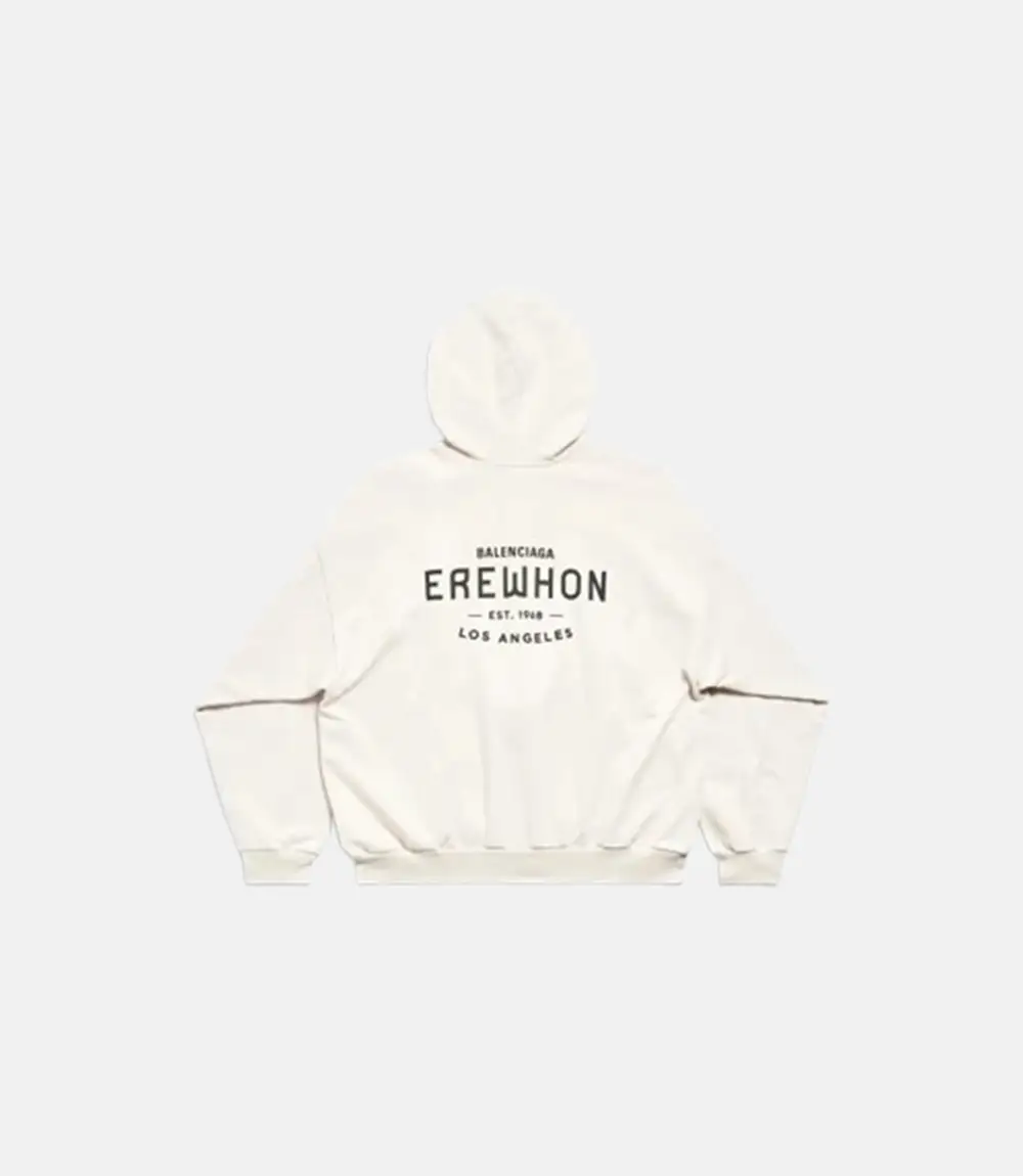 Balenciaga X Erewhon Los Angeles White Hoodie Balenciaga X Erewhon Los Angeles Zip Up Hoodie White