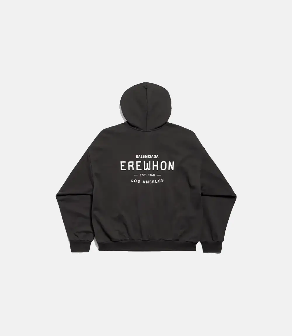 Balenciaga X Erewhon Los Angeles Zip Up Hoodie Black Balenciaga X Erewhon Los Angeles Black Hoodie