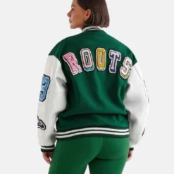 Barbie X Roots 65 Varsity Jacket Green