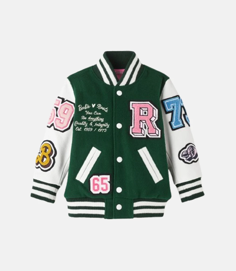 Barbie X Roots 65 Varsity Jacket Green Barbie