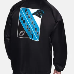 Carolina Panthers Starter Printed Logo Raglan Coaches Black Jacket