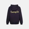 De Summer Harvest Yellow Script Logo Navy Blue Hoodie