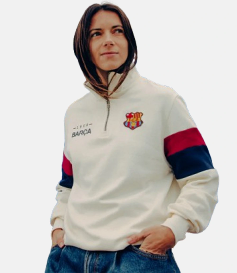 FC Barcelona Retro 1899 Sweatshirt for Womens FC Barcelona Retro 1899 Half Zip Sweatshirt