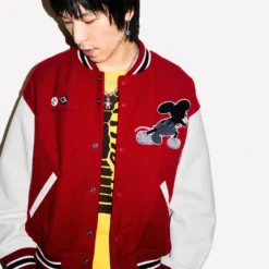 Supreme Mickey Mouse Red Varsity Jacket