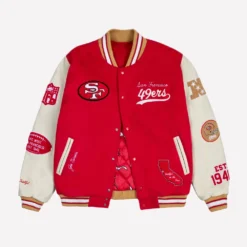 GOLF WANG Scarlet San Francisco 49ers Letterman Jacket