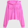 Pink Gap x Beis Oversized Crop Hoodie