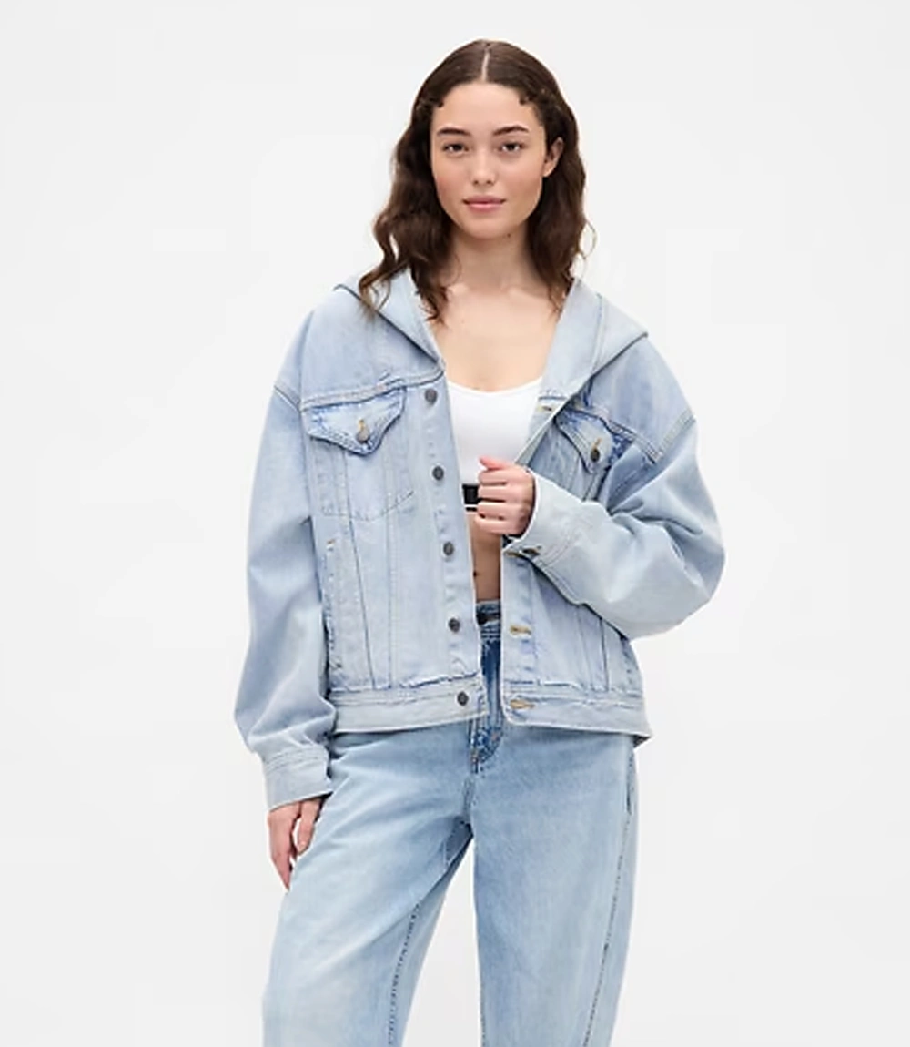 Gap × BEIS Blue Denim Jacket GAP x BEIS Hooded Jacket